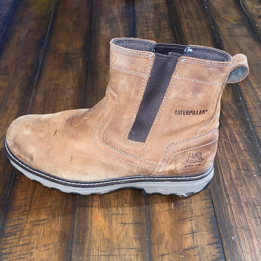 Caterpillar Men's Tan Leather Work Boots